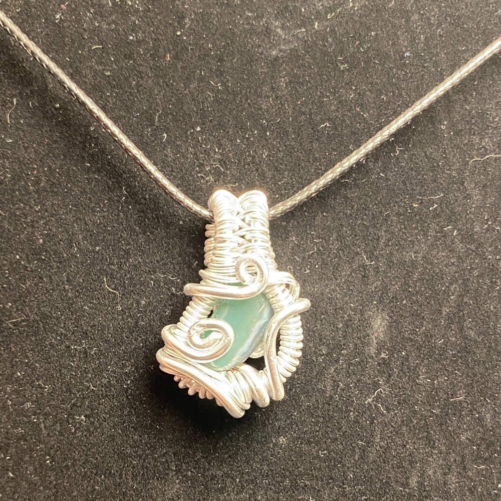 Silver Wire Wrapped Pendant Necklace